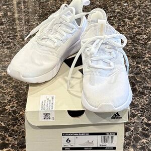Adidas cloud foam pure 2.0 white sneakers size 6